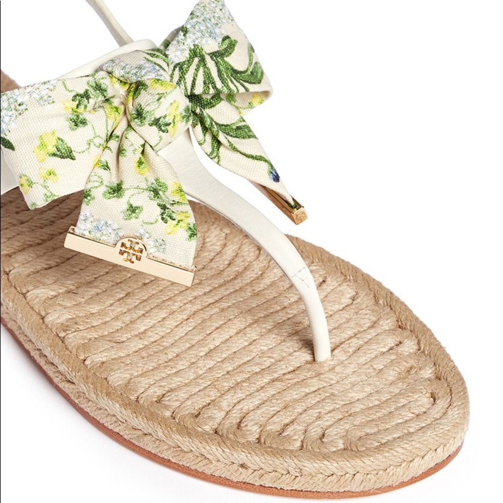 TORY BURCH Penny Floral Bow Thong Espadrille